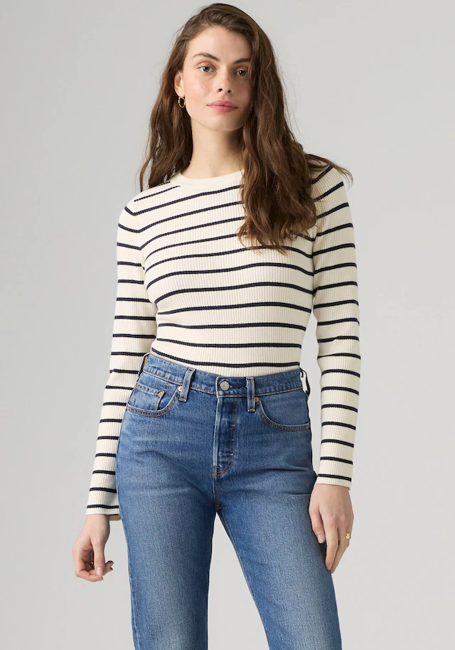 Levi's® Rundhalspullover »RIB CREW SWEATER« Geripptes Strickmuster