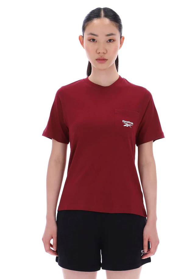 Reebok T-Shirt »LEX SMALL LOGO CRW SS POCKET TEE« mit Rundhalsausschnitt, aus Baumwolle, normale Länge