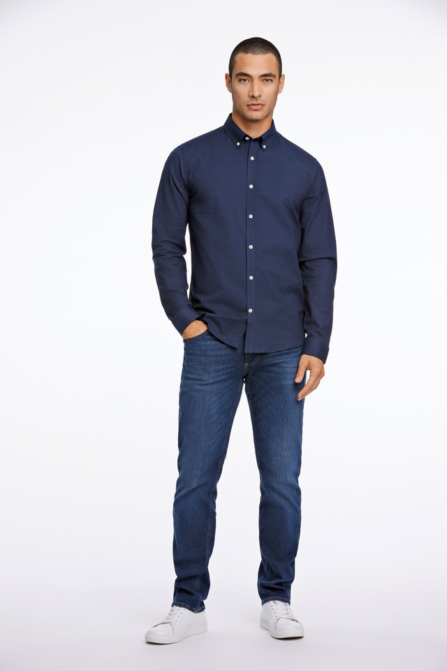 LINDBERGH Langarmhemd mit Button-Down-Kragen