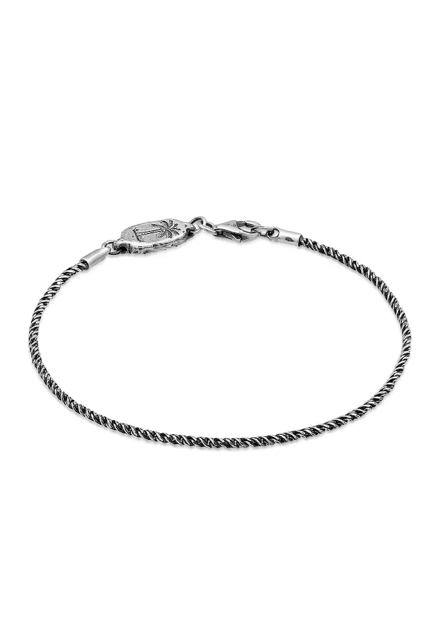 HAZE & GLORY Armkette »Armband Herren Kordelkette - Paradise 925 Silber oxidiert«