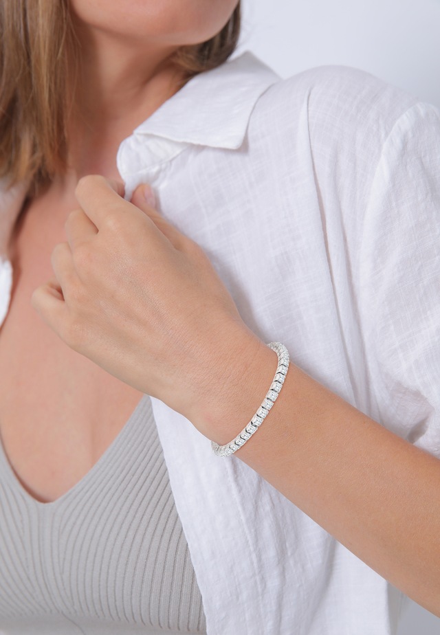 Elli Premium Armkette »Armband Tennisarmband mit Zirkonia Kristalle 925 Silber«