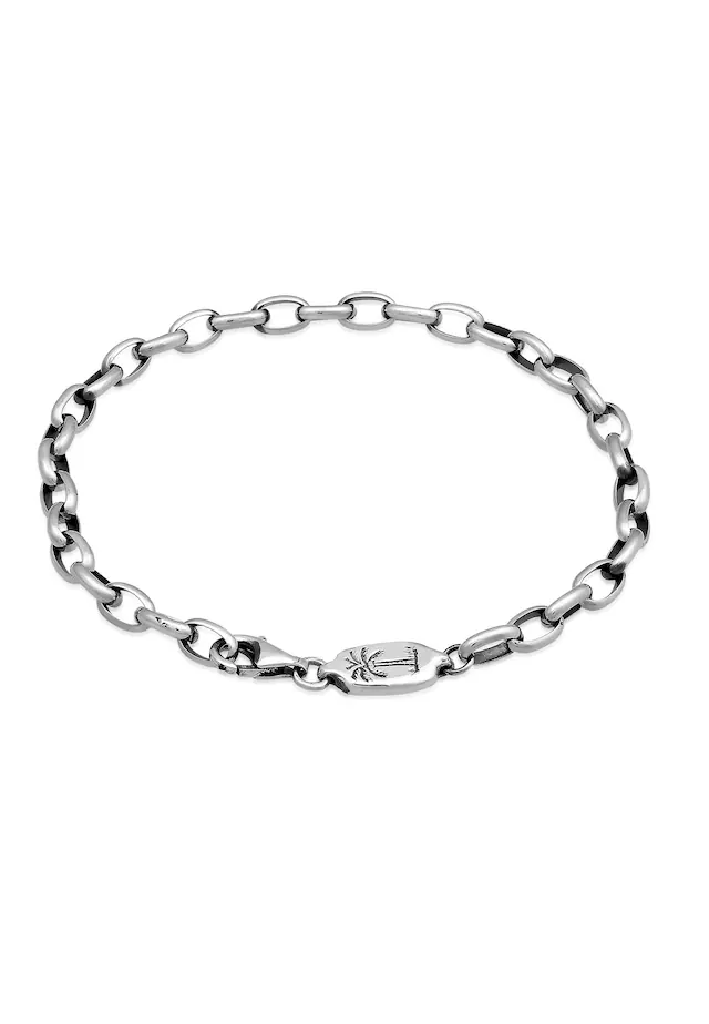 HAZE & GLORY Armkette »Armband Ankerkette Palme Basic 925 Silber«