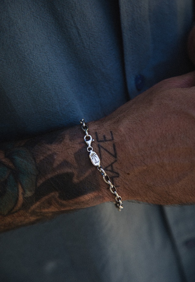 HAZE & GLORY Armkette »Armband Ankerkette Palme Basic 925 Silber«