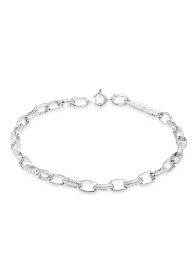 Kuzzoi Armkette »Armband Herren Gliederkette Oval Basic 925 Silber«