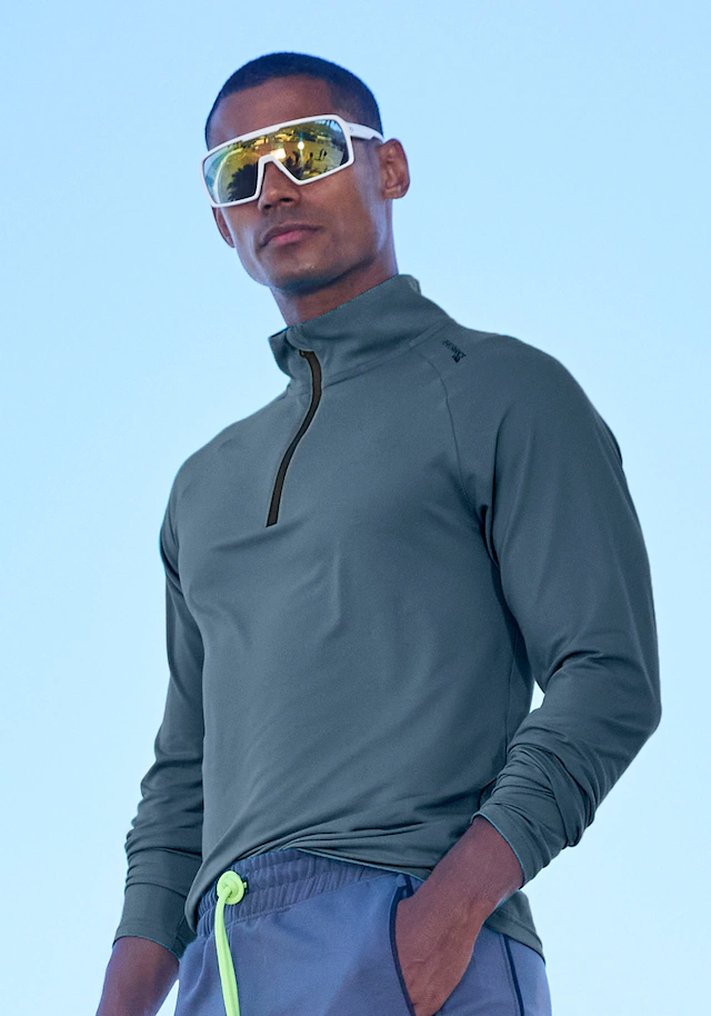 Le Jogger Performance Funktionsshirt mit Stehkragen und Reißverschluss