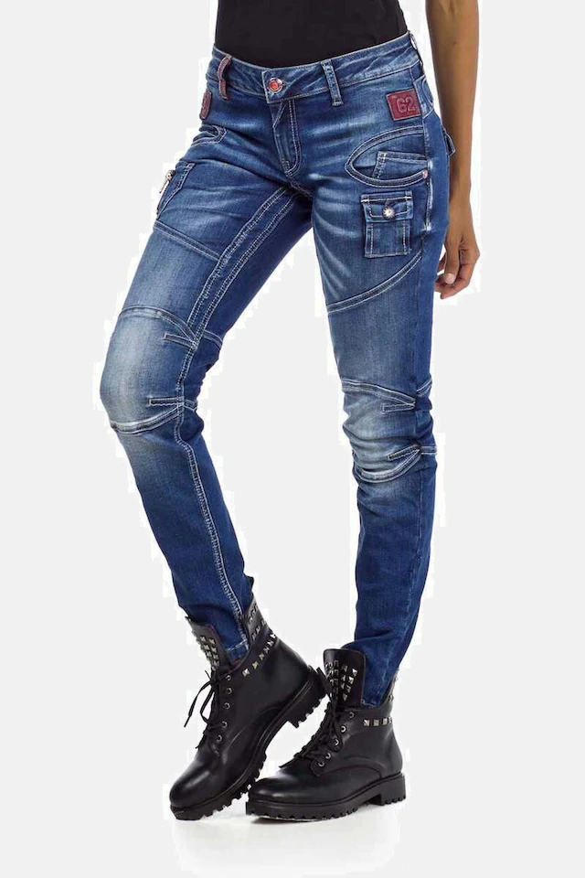 Cipo & Baxx Slim-fit-Jeans »Jeans« mit modischen Ziernähten, WD358