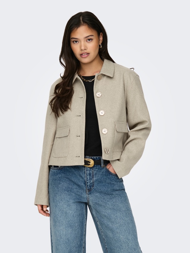 JDY Kurzjacke »JDYCALLIE LIFE SHORT JACKET OTW HAB NOOS« Kunstfaser,