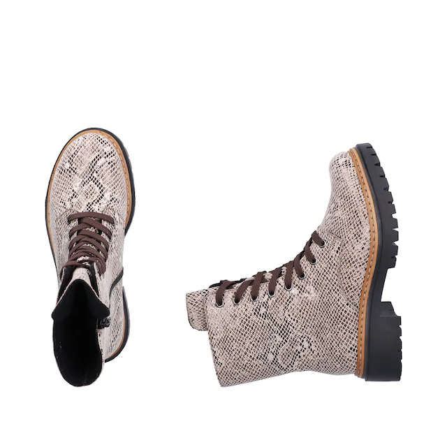 Rieker Schnürboots Schnürstiefelette, Profilsohle, in veganer Verarbeitung