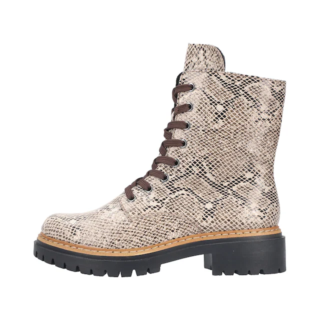 Rieker Schnürboots Schnürstiefelette, Profilsohle, in veganer Verarbeitung