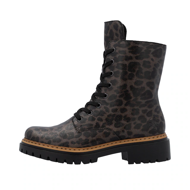 Rieker Schnürboots Schnürstiefelette, Profilsohle, in veganer Verarbeitung