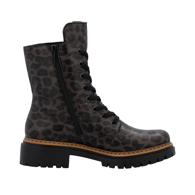 Rieker Schnürboots Schnürstiefelette, Profilsohle, in veganer Verarbeitung