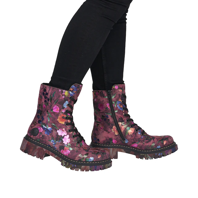 Rieker Schnürboots Schnürstiefelette, Profilsohle, in veganer Verarbeitung