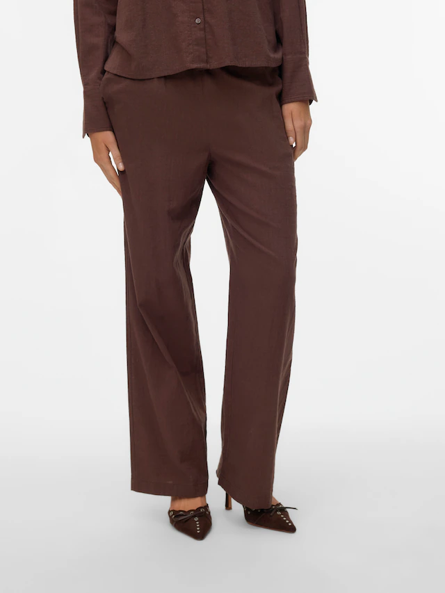 Vero Moda Schlupfhose »VMCAIA MW WIDE PANT WVN NOOS« Baumwollmischung, oversize, mit Leinen
