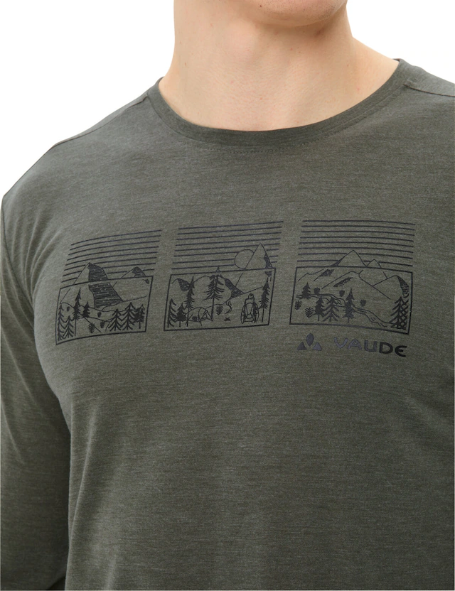 VAUDE Langarmshirt »MEN'S ROSEMOOR LS T-SHIRT III« ohne Kragen, Rundhalsausschnitt, aus Polyester und Lyocell