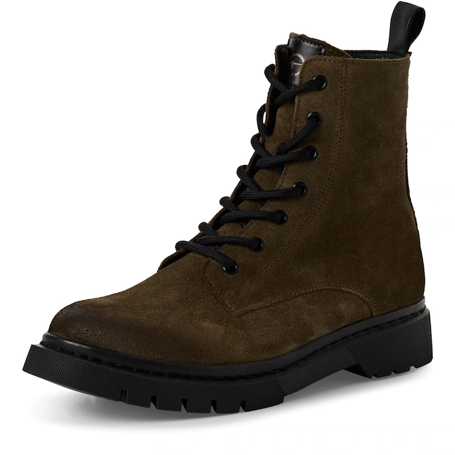 Tamaris Schnürstiefelette , Blockabsatz, Schnürboots, Herbstschuh mit Ziernähten