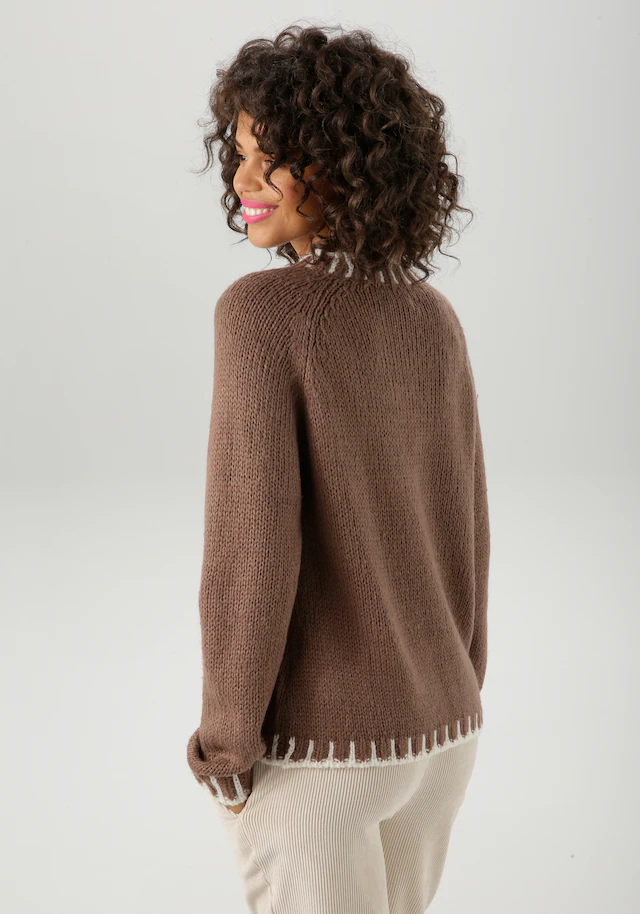 Aniston CASUAL Strickpullover mit gemusterten Bündchen