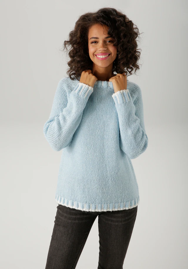 Aniston CASUAL Strickpullover mit gemusterten Bündchen