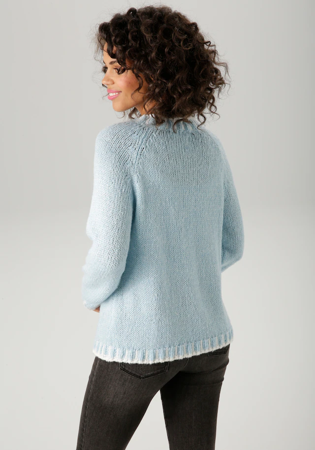 Aniston CASUAL Strickpullover mit gemusterten Bündchen