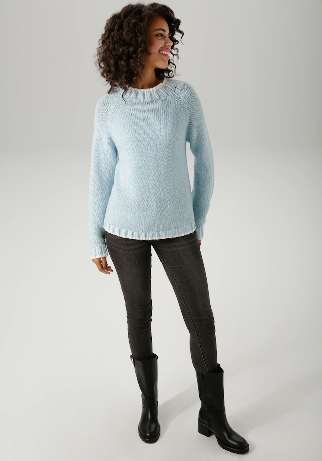 Aniston CASUAL Strickpullover mit gemusterten Bündchen