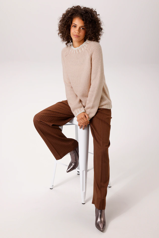 Aniston CASUAL Strickpullover mit gemusterten Bündchen