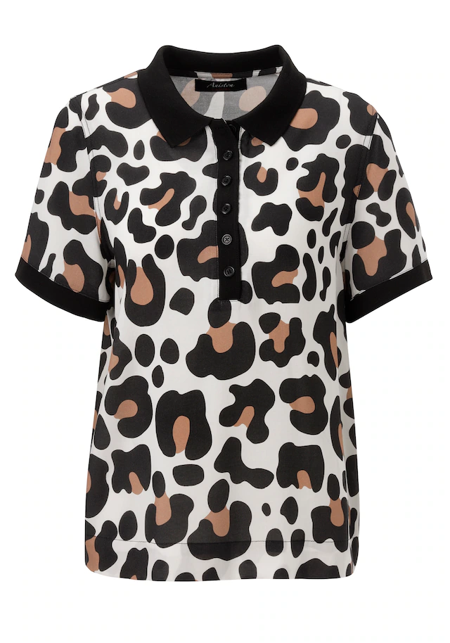 Aniston CASUAL Kurzarmbluse im extravaganten Animal-Print- jedes Teil ein Unikat