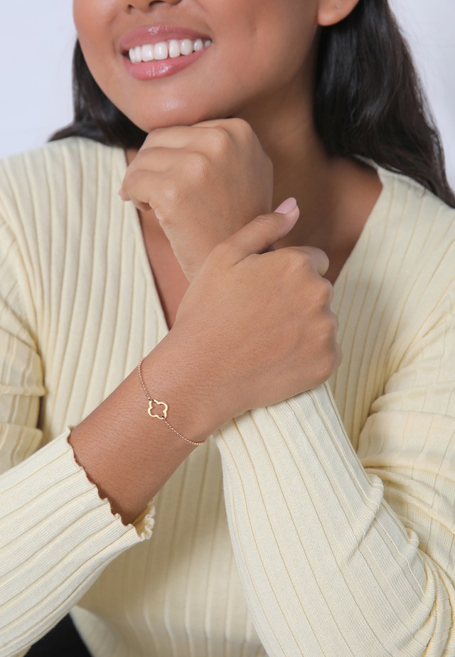 Elli Armkette »Armband Kleeblatt Glücksbringer 925 Silber«