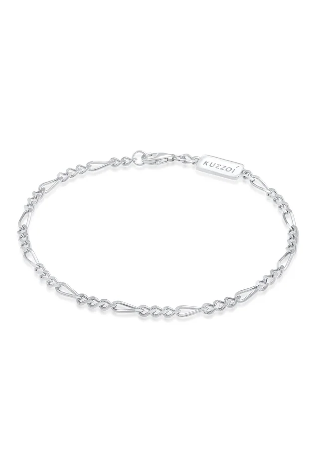 Kuzzoi Armkette »Armband Herren Figaro Massiv 925 Silber«