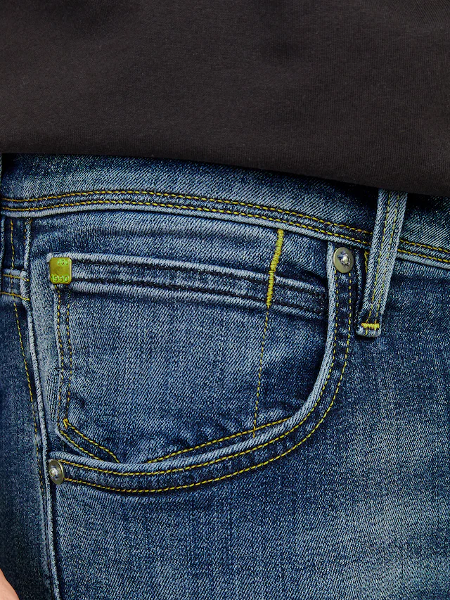 Jack & Jones Slim-fit-Jeans »JJIGLENN – Jeans mit Stretch, niedriger Leibhöhe und Taschen« Baumwollmischung, slim fit