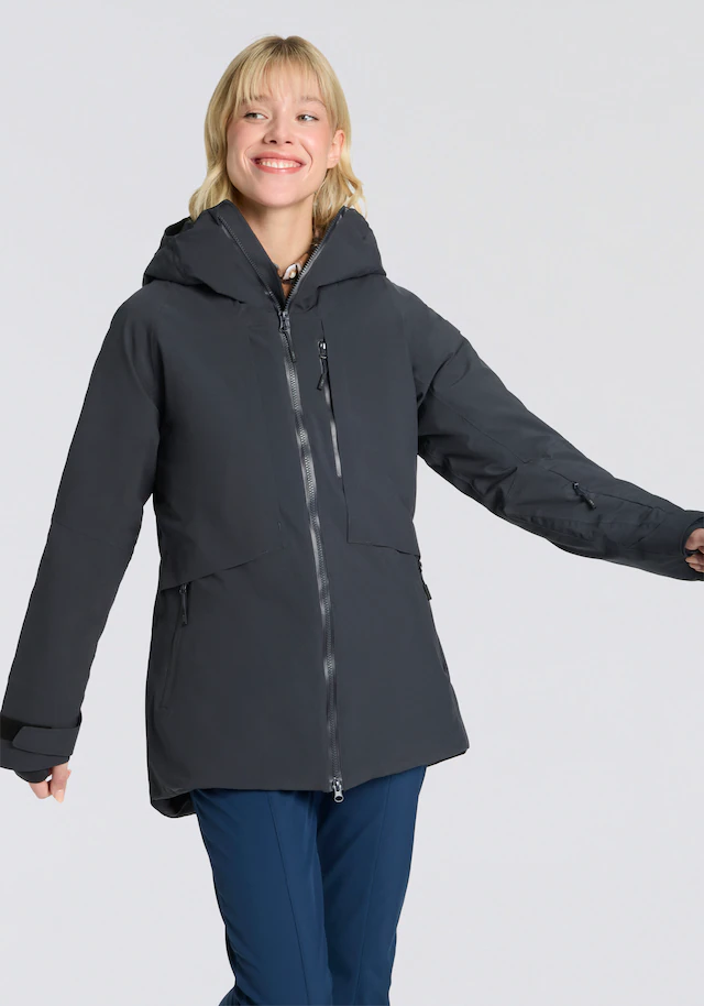 CMP Winterjacke mit Kapuze mit farblich passend gefütterter Kapuze, wärmend, winddicht