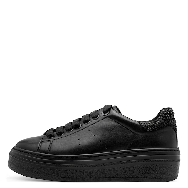 Tamaris Plateausneaker Schnürschuh, Halbschuh mit Schmucksteinen an der Ferse, Damensneaker