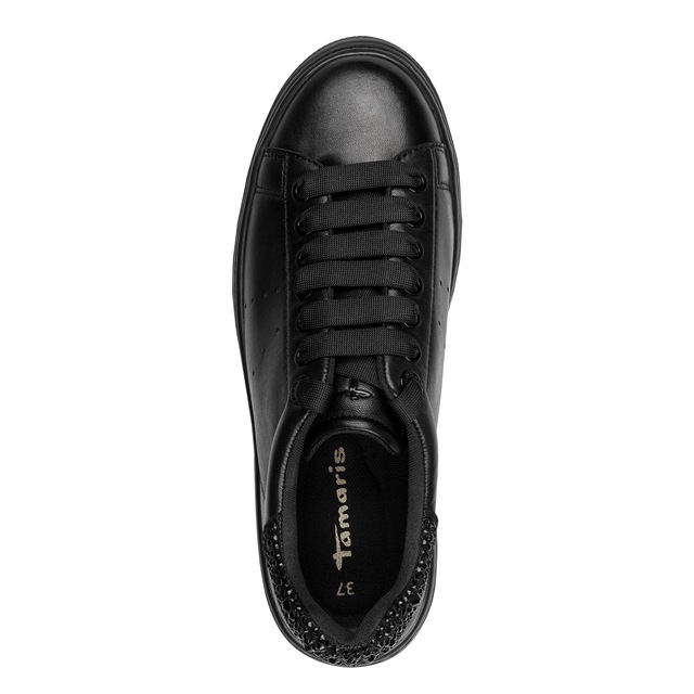 Tamaris Plateausneaker Schnürschuh, Halbschuh mit Schmucksteinen an der Ferse, Damensneaker