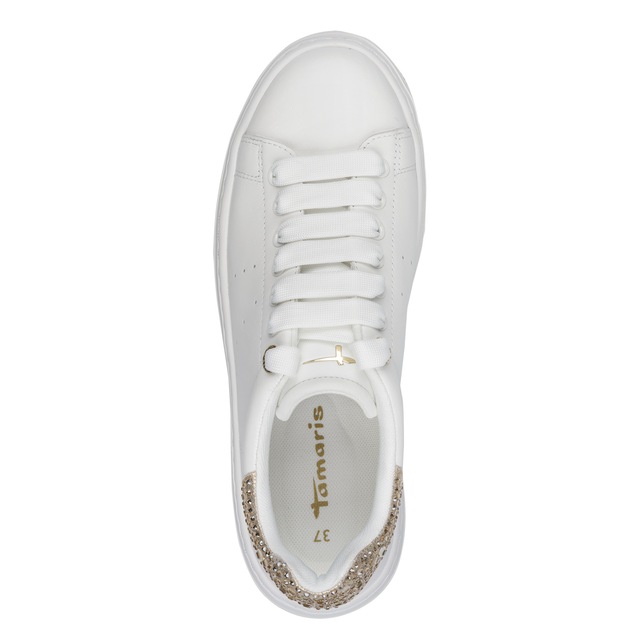 Tamaris Plateausneaker Schnürschuh, Halbschuh mit Schmucksteinen an der Ferse, Damensneaker