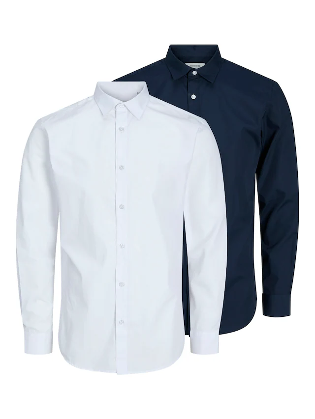 Jack & Jones Langarmhemd »JJJOE SHIRT LS 2 PACK MP«