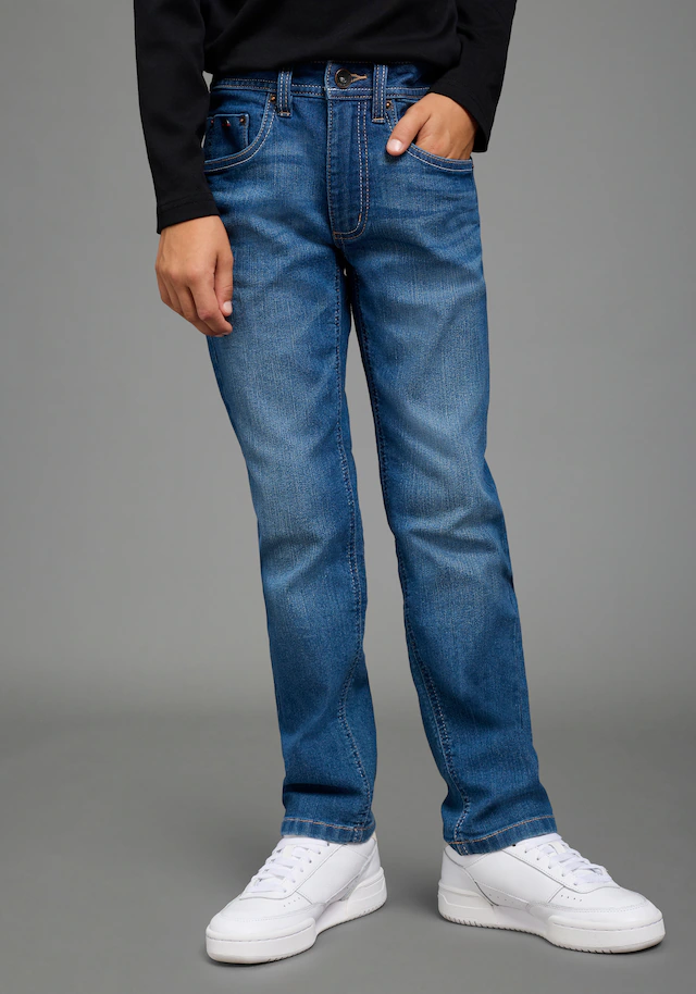 H.I.S Relax-fit-Jeans »H.I.S Stretchjeans in gerader Form für Jungen« Für TEENS. Gerade Jeans in authentischer Waschung