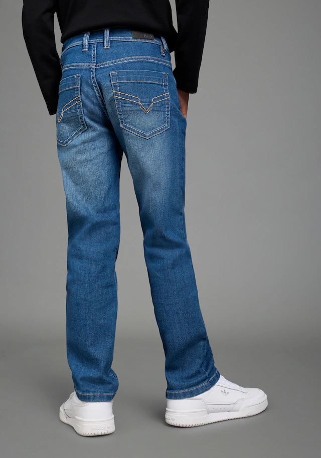 H.I.S Relax-fit-Jeans »H.I.S Stretchjeans in gerader Form für Jungen« Für TEENS. Gerade Jeans in authentischer Waschung