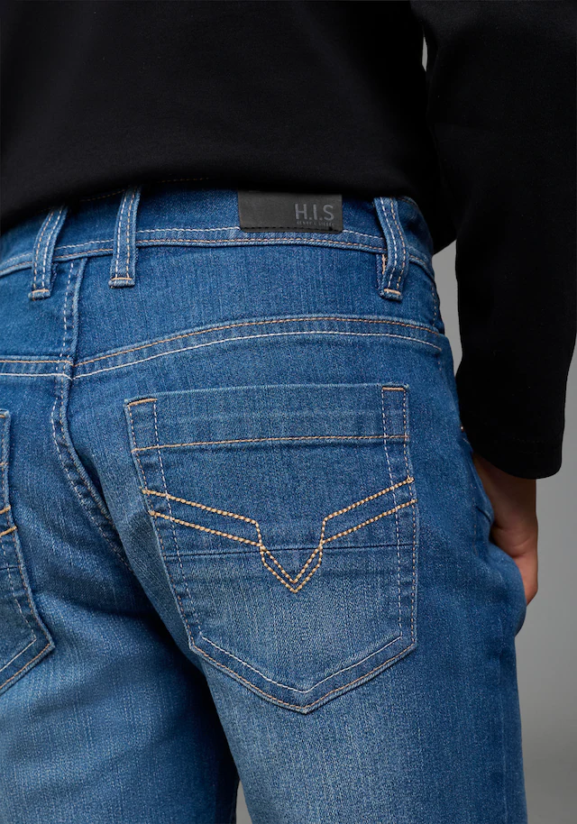H.I.S Relax-fit-Jeans »H.I.S Stretchjeans in gerader Form für Jungen« Für TEENS. Gerade Jeans in authentischer Waschung