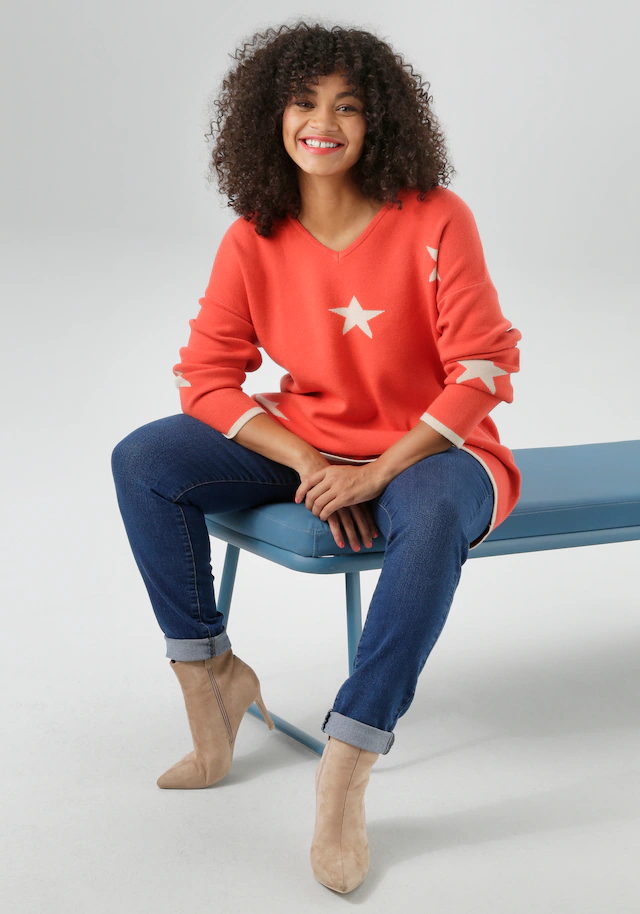 Aniston PLUS Strickpullover Vokuhila - hinten etwas länger geschnitten
