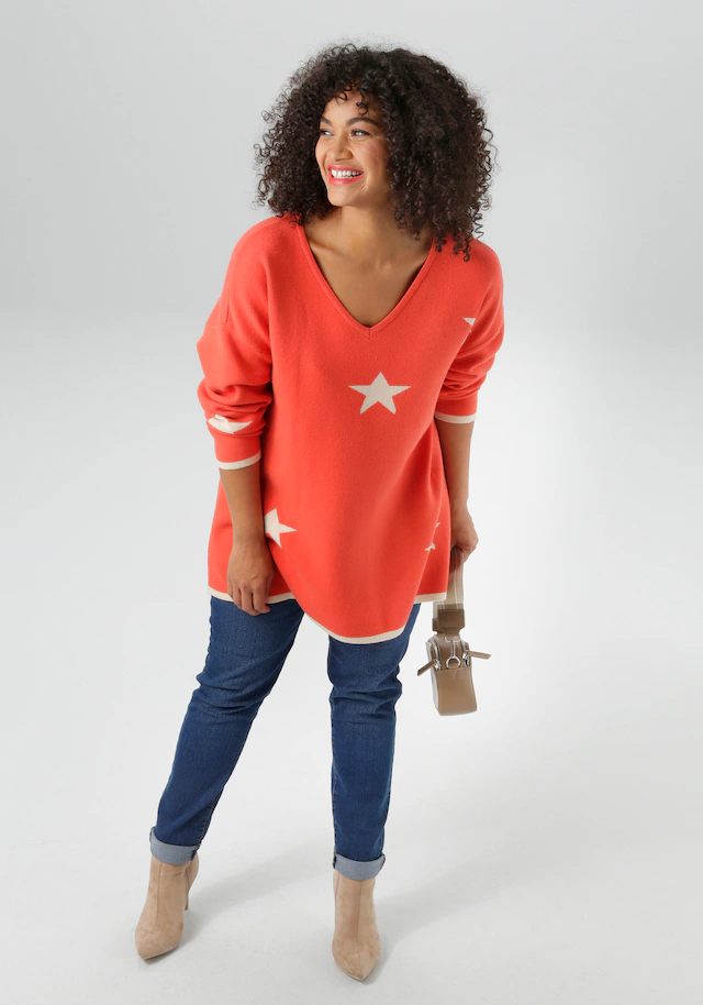 Aniston PLUS Strickpullover Vokuhila - hinten etwas länger geschnitten