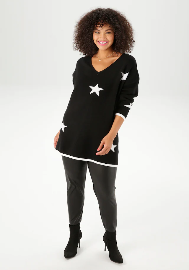 Aniston PLUS Strickpullover Vokuhila - hinten etwas länger geschnitten
