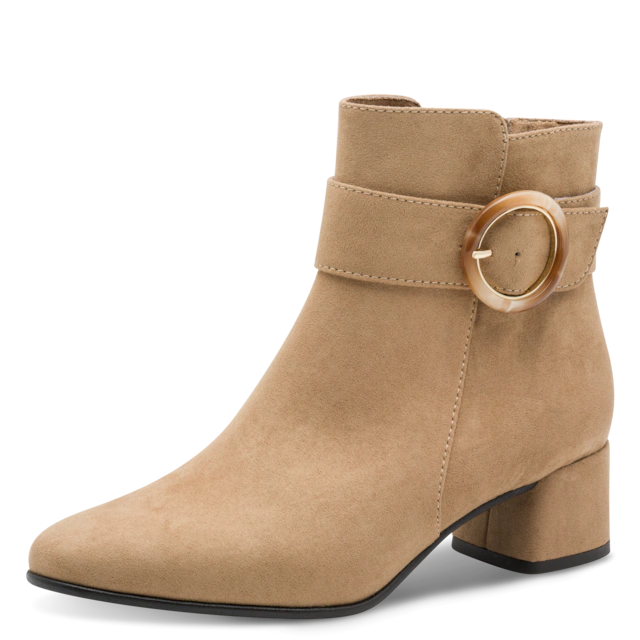 MARCO TOZZI Stiefelette Blockabsatz, Abendschuh, Festtagsschuh mit Zierschnalle