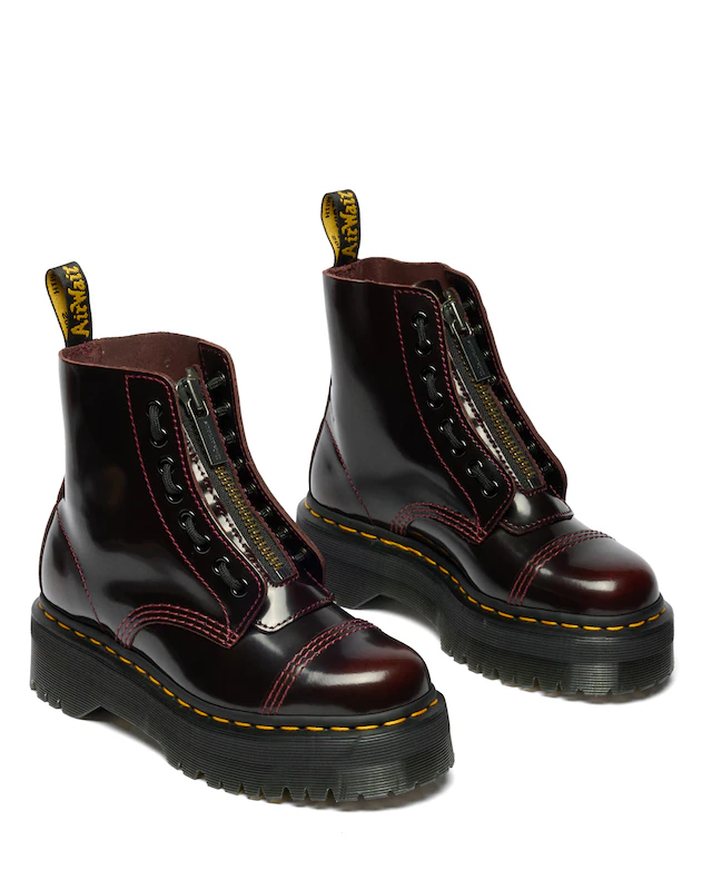 DR. MARTENS Schnürboots »Sinclair Gemilltes Nappaleder Plateaustiefel« Plateauboots, Chunky Boot mit Front-Reißverschluss