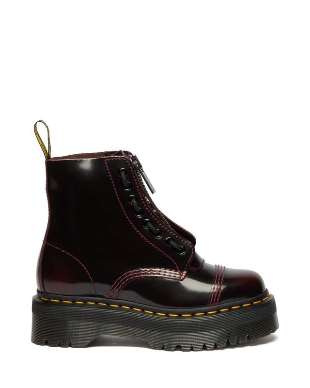 DR. MARTENS Schnürboots »Sinclair Gemilltes Nappaleder Plateaustiefel« Plateauboots, Chunky Boot mit Front-Reißverschluss