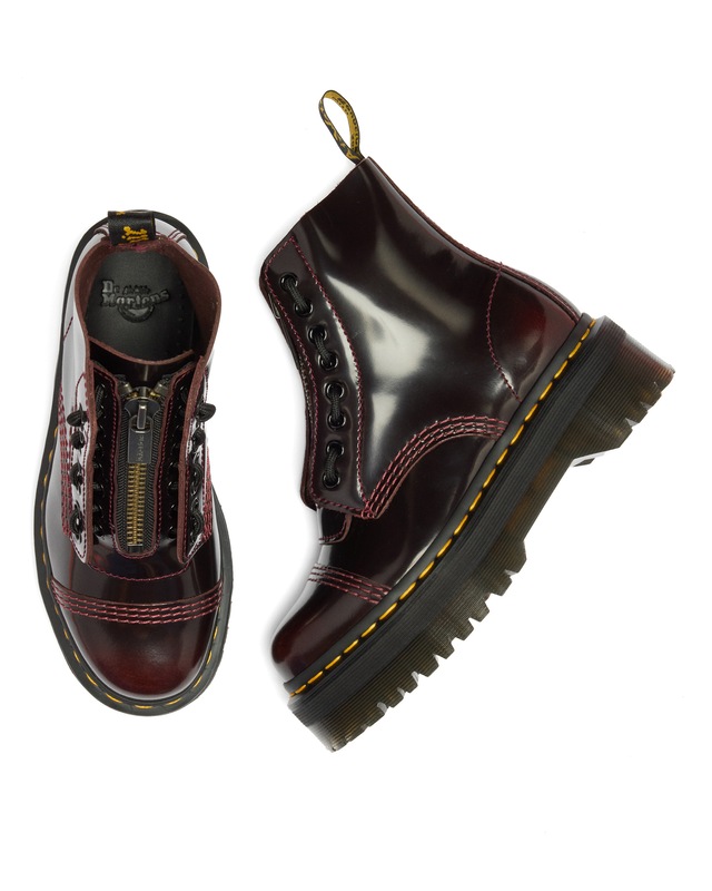 DR. MARTENS Schnürboots »Sinclair Gemilltes Nappaleder Plateaustiefel« Plateauboots, Chunky Boot mit Front-Reißverschluss