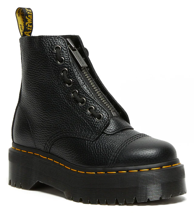DR. MARTENS Schnürboots »Sinclair Gemilltes Nappaleder Plateaustiefel« Plateauboots, Chunky Boot mit Front-Reißverschluss