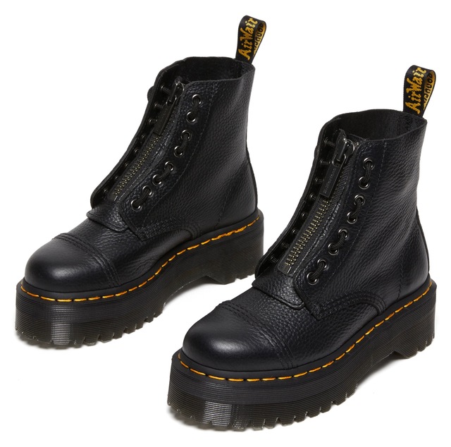 DR. MARTENS Schnürboots »Sinclair Gemilltes Nappaleder Plateaustiefel« Plateauboots, Chunky Boot mit Front-Reißverschluss