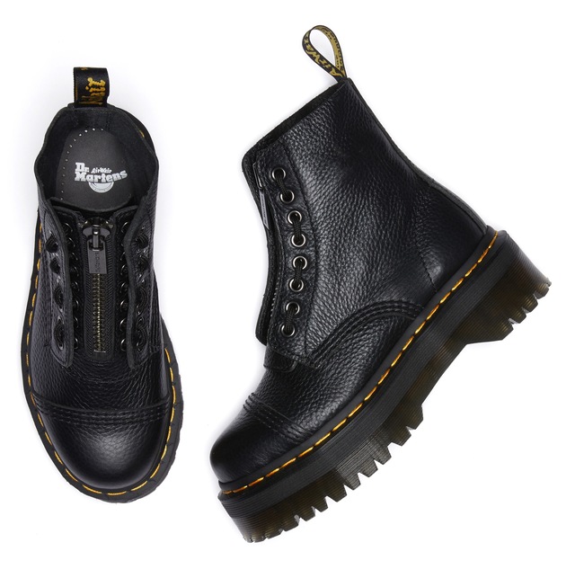DR. MARTENS Schnürboots »Sinclair Gemilltes Nappaleder Plateaustiefel« Plateauboots, Chunky Boot mit Front-Reißverschluss