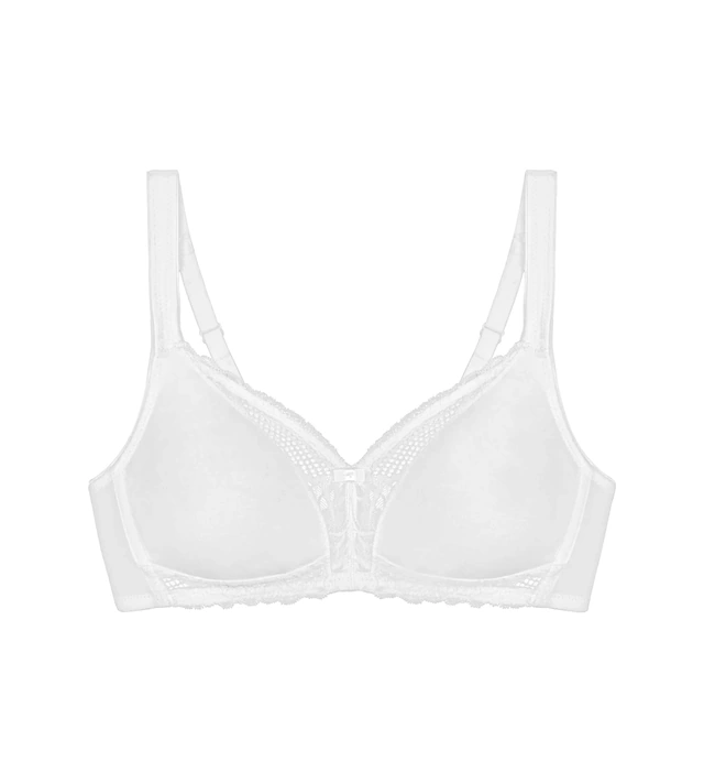 Triumph »Modern Lace+Cotton« Spitzeneinsätze, starker Halt ohne Bügel, atmungsaktiv, leicht