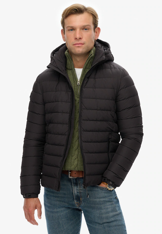 Superdry Steppjacke »HOODED FUJI PADDED JACKET« mit Kapuze Slim Fit, aus Polyester, mit Reißverschluss, pflegeleicht