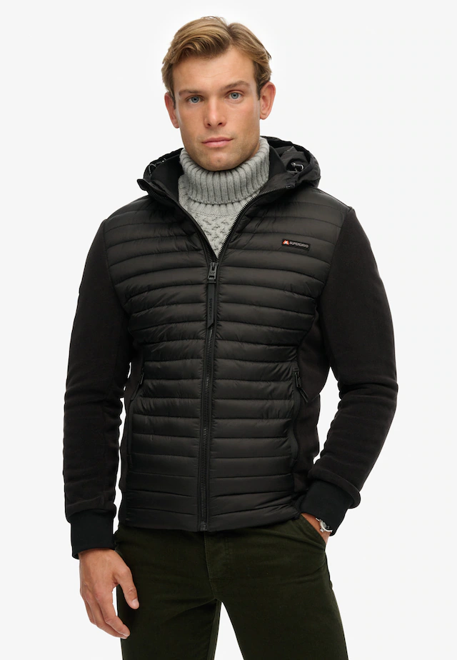 Superdry Steppjacke »HOOD STORM FLEECE HYBRID JKT« mit Kapuze Slim Fit, mit Reißverschluss, aus Polyester