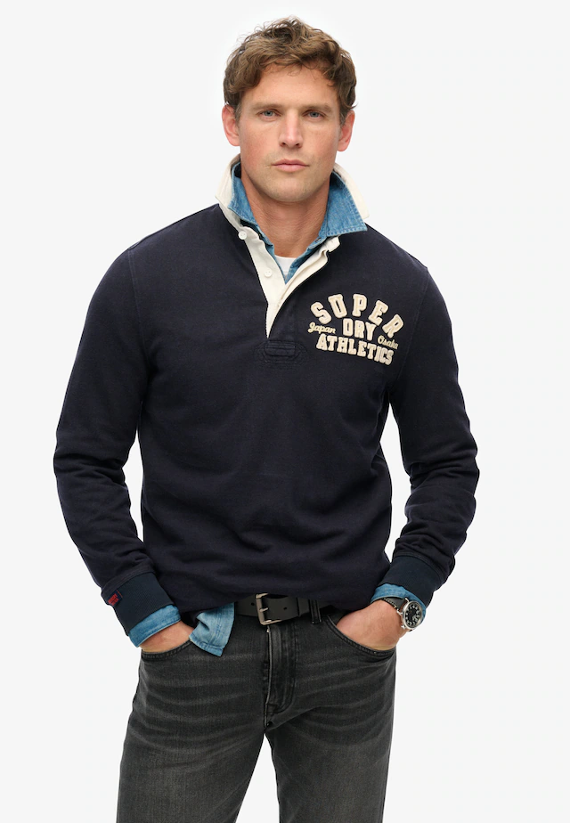 Superdry Langarmshirt »VINTAGE ATHLETIC RUGBY« Baumwolle, relaxed fit